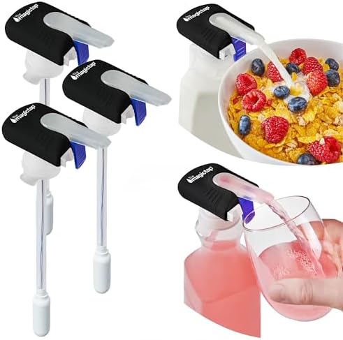The Magic Tap Automatic Drink Dispenser - Hands-Free Beverage Dispenser for Fridge - Perfect for Milk, Juice - Gifts for Women & Men - 3 Pack, Black