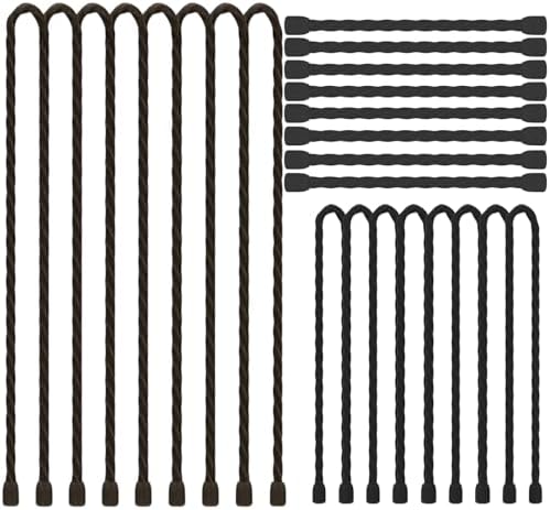 24PCS Black Silicone Cable Ties- Reusable Rubber Twist Ties Bendable Cable Ties for Bundling and Holding, All Purpose Cord Tie for Indoor and Outdoor（6inch, 12inch, 18inch）