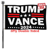 Jayus Donald Trump Vance 2024 Flag 2x3 FT for President Made in USA- Double Sided Trump 2024 Flags with 2 Brass Grommets for Outdoor Yard Lawn Banner Sign