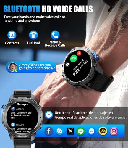 LIGE GPS Military Smart Watch for Men, Compass Smartwatch with Calling, 170+ Sport Modes Fitness Tracker Watch, 1.43'' AMOLED Smart Watches, Rugged Smart Watch for Android iOS