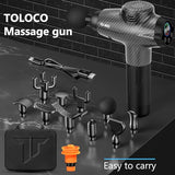 TOLOCO Massage Gun, Updated Back Massage Gun Deep Tissue with 12 Heads, Electric Percussion Massager for Pain Relief, Christmas Gifts for Men&Women, Dark Carbon