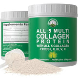 Peak Performance All 5 Multi-Collagen Protein Powder Peptides Multi-Collagen Contains All Types I, II, III,V, X. Keto, Paleo Friendly with Hydrolyzed Bovine, Marine, Chicken, Bone Broth Collagens