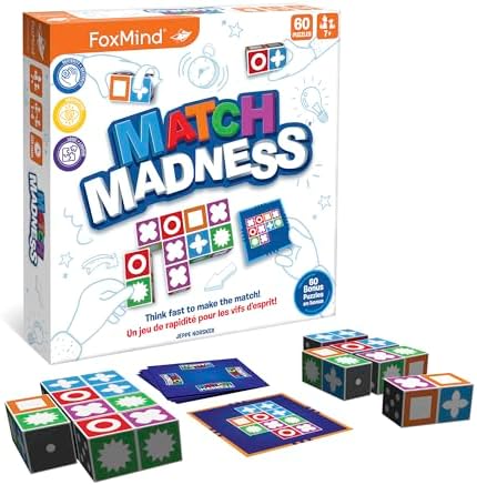 Foxmind Match Madness Board Game - Dual Mode Visual Matching Game for Problem Solving, Fun for Adults and Family