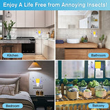 Flying Insect Trap Plug-in, 2023 Upgrade Bug Catcher Mosquito Fruit Fly Trap Gnat Killer Indoor, Safe Non-Toxic UV Bug Night Light Fly Trap with Sticky Pad for Flies, Gnats, Moths (1 Pack, White)