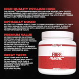 Huge Supplements Fiber, 10 Grams of Premium Psyllium Husk Powder, Soluble Fiber for Digestive Health & Functions, Natural Prebiotic with Delicious Flavors (60 Servings) (Strawberry)