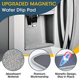 4P Magnetic Refrigerator Water Drip Tray Catcher Mat Kitchen Splash Guard Catcher Absorbent Fabric Drying Mat Pads Compatible with Ge,Whirlpool,Samsung Refrigerator Water&Ice Dispenser Accessories