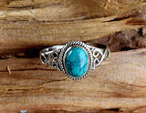 Turquoise Stone Ring 925 Sterling Silver Statement Ring For Women Handmade Rings Gemstone Christmas Promise Ring Size US 8 Gift For Her