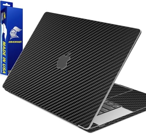 ArmorSuit MilitaryShield Black Carbon Fiber Skin Vinyl Wrap for Apple MacBook Pro 16" (2023)
