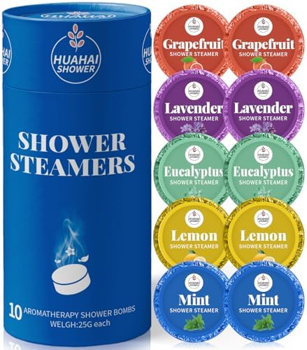 Shower Steamers Aromatherapy, 10-Pack Shower Bombs Mens Valentines Day Gifts for Him Her, Birthday Gifts for Wife, Women, Mom, Organic Lavender Mint Grapefruit Lemon Eucalyptus Oils