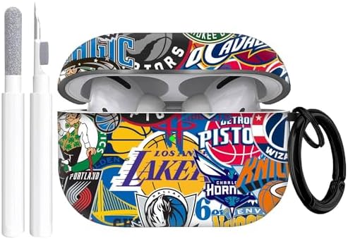 for Airpods Pro 2nd Generation Case Cute Sports Basketball Football, Protective TPU Soft Cases Cover Rugged for Apple Airpod Pro 2 with Keychain for Women Men，Basketball