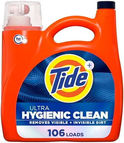 Tide Hygienic Clean Heavy 10x Duty Liquid Laundry Detergent, HE Compatible, Original Scent, 149 fl oz, 106 loads