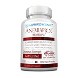 Approved Science Anemiaprin - Absorbable Iron, Vitamin C - Gentle On Stomach - 180 Capsules - 3 Month Supply - Non-GMO, Vegan