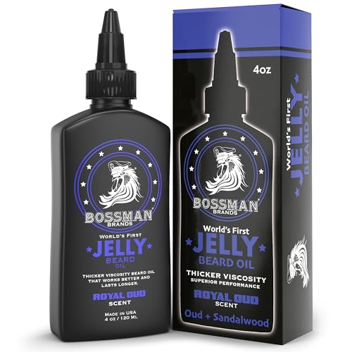 Bossman Beard Oil Jelly (4oz) - Beard Growth Softener, Moisturizer Lotion Gel with Natural Ingredients - Beard Growing Product (Royal Oud Scent)
