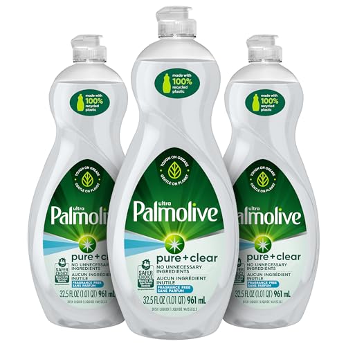 Palmolive Ultra Dishwashing Liquid Dish Soap, Pure + Clear Fragrance Free - 32.5 Fluid Ounce, Pack of 9