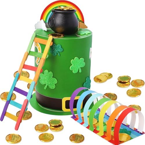 Leprechaun Trap Kit for Kids,St. Patrick's Day Decorations DIY Craft,Catch a Leprechaun Trap Kit for Kids Classroom Activity Party Supplies