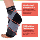 ZenToes Plantar Fasciitis Relief Compression Socks for Women and Men - Foot Sleeves with Ankle and Arch Support, Moisture Wicking, Open Toe, Improve Circulation, Reduce Swelling - 1 Pair (XXL)