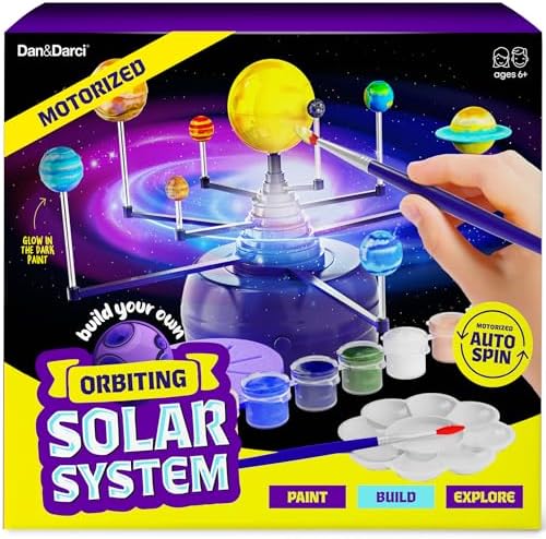 360° Orbiting Solar System for Kids - Paint & Build Model Kit - Easter Arts and Crafts for Kid Ages 8-12, 4-6, 4-8, 6-8 - Space Toys 8-10 - Science Astronomy Gifts - Painting Craft Kits for Boys
