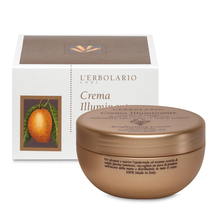 L'Erbolario Brightening Cream - Soothing After Sun Cream - Sunburn Relief for Dry, Irritated Skin - Mango Oil, Aloe Vera, and Cocoa Butter - 6.7 oz