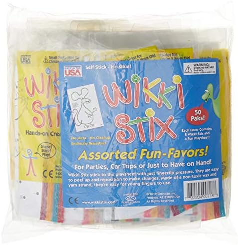Wikki Stix Fun Paks, Contains 50 Individual paks! Great for Parties, Travel, classrooms, Award/incentives, Restaurants and Christmas Gift Giving, Made in The USA