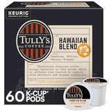 Tully's Coffee Hawaiian Blend, Keurig Single Serve K-Cup Pods, Medium Roast, 60 Count, (6 Packs of 10)