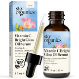 Sky Organics Vitamin C Bright Glow Oil Serum with Rosehip & Turmeric Oil Blend, 1 fl oz