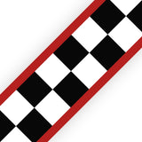 Checkered Flag Wall Border with Red Stripes - Chequered American Diner Room Childs Cars Wallpaper Decor Strips - Without Name