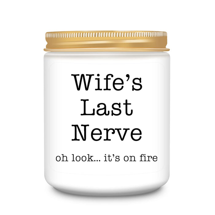 Homsolver Gifts for Wife from Husband, Best Wife Gifts, Funny Christmas, Anniversary Funny Gift for Her, Valentines Day Gifts, Birthday, Romantic Lavender Scented Candles