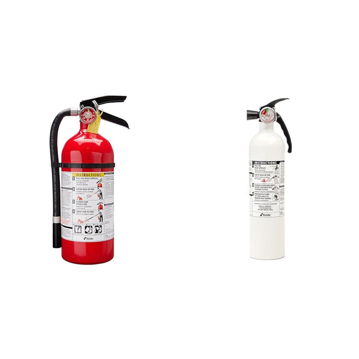 Kidde Pro 210 2A:10-B:C Fire Extinguisher, Rechargeable, Multi-Purpose for Home & Kitchen Fire Extinguisher, Home Use for Grease Fires, 3.9 Lbs., Wall Mount Included, White