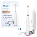 Philips Sonicare DiamondClean Smart 9500 Electric Toothbrush, Sonic Toothbrush with App, Pressure Sensor, Brush Head Detection, 5 Brushing Modes and 3 Intensity Levels, White, Model HX9923/01