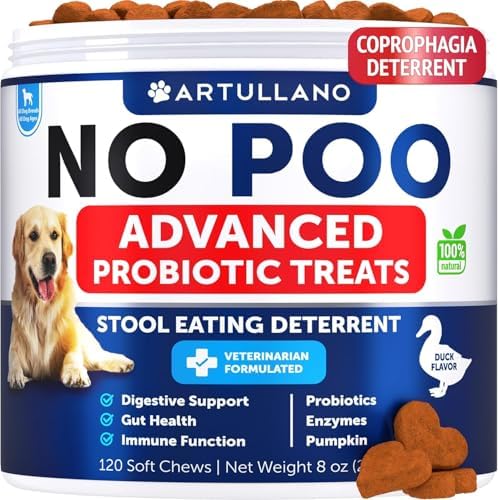 No Poo Chews for Dogs, Puppy - Coprophagia Stool Eating Deterrent - Prevent Dog from Eating Poop - Stop Eating Poop Treats with Probiotics & Enzymes - Immune, Digestive, Gut Health Support Supplement