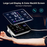 Blood Pressure Monitor, 9-17'' & 13-21'' Extra Large Blood Pressure Cuff Upper Arm, LED Color Backlit Screen Automatic Digital Blood Pressure Machine with USB Cable and 4 AAA Batteries