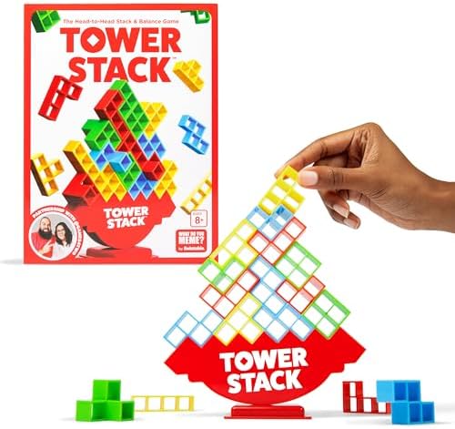 Tower Stack - Head to Head Stacking Game by Relatable, Games for Kids 8+, Board Games for Family Night, Great Easter Basket Stuffers for Kids
