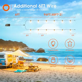 addlon 102FT(96+6) Solar String Lights Outdoor Waterproof with USB Port & Remote Control Solar Patio Lights Long Last for 20+Hrs Dimmable Solar Power LED Bulbs for Porch Garden Market Bistro Christmas