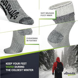 Alvada Merino Wool Hiking Socks Thermal Warm Crew Winter Boot Sock For Men Women 3 Pairs ML