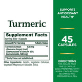 Nature's Bounty Turmeric Pills and Herbal Health Supplement, Antioxidant Health, 538mg, 45 Capsules