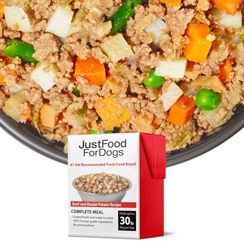 JustFoodForDogs Pantry Fresh Wet Dog Food, Complete Meal or Dog Food Topper, Beef & Potato Human Grade Dog Food Recipe - 12.5 oz (Pack of 12)