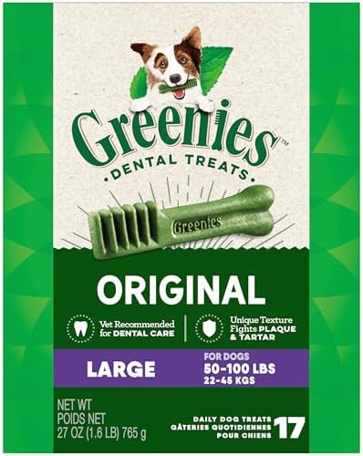 Greenies Original Large Natural Dental Care Dog Treats, 27 oz. Pack (17 Treats)