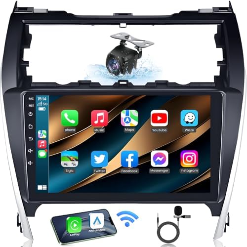 Car Radio for Toyota Camry 2012-2014: 10.1" 1280 * 800 HD IPS Touchscreen Stereo Upgrade Wireless Carplay Andriod Auto Backup Camera Bluetooth GPS 5G WiFi DSP FM SWC (for JBL)