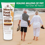 Miracle Foot Repair Cream (8 oz / 3-Pack) Repairs Dry Cracked Heels and Feet, 60% Pure UltraAloe Moisturizes, Softens, and Repairs