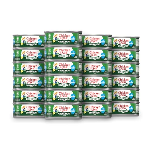 Chicken of the Sea Chunk Light Tuna in Water, 5 Ounce Cans (24 Cans), Wild Caught Canned Tuna, 6 Packs of 4-Count