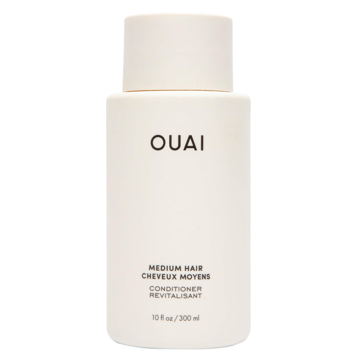 OUAI Medium Conditioner - Hydrating Hair Conditioner with Coconut Oil, Babassu Oil, and Keratin - Strengthens, Repairs and Adds Shine - Paraben and Phthalate Free Hair Care Products - 10 oz