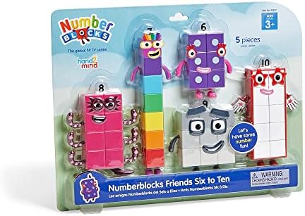 hand2mind Numberblocks Friends Six to Ten Figures, Cartoon Action Figure Set, Toy Figures, Play Figure Playsets, Small Figurines for Kids, Number Toys, Math Toys, Stocking Stuffers for Kids 3-5﻿