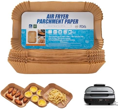 Air Fryer Liners For Ninja Foodi Smart Xl Air Fryer,120Pcs Air Fryer Disposable Paper Liner, Parchment Liners For Ninja FG551 6-in-1 Indoor Grill,Rectangular