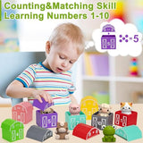 Learning Toys for 1,2,3 Year Old Toddlers, 20Pcs Farm Animals Toys Montessori Counting, Matching & Sorting Fine Motor Games, Christmas Birthday Easter Gift for Baby Boys Girls Age 12-18 Months