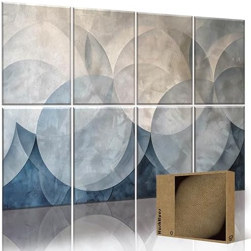 8-Pack Art Acoustic Panels 48x32 Inches Soundproof Wall Panels- Sound Absorbing Decorative Panels for Studios, Offices, Theaters, Adhesive Included