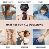 Kitsch Spiral Hair Ties for Women - Coil Hair Ties for Thick Hair, No Crease Hair Tie, Spiral Hair Ties No Damage, Hair Coils, Phone Cord Hair Ties for Thin Hair, Hair Ties Spiral, 8pc, 2pack Brunette