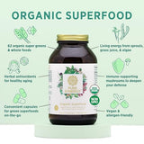 PURE SYNERGY Superfood Capsules | Organic Superfood & Greens Supplement | Whole Food Capsules with Super Greens, Spirulina, & Mushrooms | for Energy, Healthy Aging & Immune Health (270 Capsules)