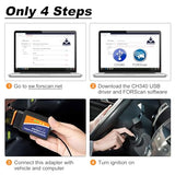 FORScan ELM327 OBD2 USB Adapter for Windows, Diagnostic Coding Tool with MS-CAN/HS-CAN Switch for Ford Lincoln Mazda Mercury Series Vehicles