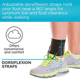 BraceAbility AFO Foot Drop Brace - Adjustable Soft Ankle Foot Orthosis Drop Foot Brace for Men and Women, Walking with Shoes, Toe Lifter Support, Dorsiflexion Assist Brace Fits Left or Right (S/M)