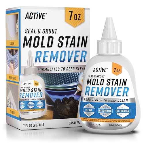 ACTIVE Mold Stain Remover Gel Cleaner Heavy Duty Stain Cleaner for Front Loader Washing Machine Seal, Bathroom Grout, Shower, Caulk - Front Load Washer Cleaning Solution - 7 Fl Oz